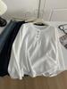 Damen Plus Size Koreanischer Stil Henley-Kragen Langarm Baumwoll-T-Shirt, 240 Jin, Figurschmeichelnder Schnitt, Einfarbige Basis Schicht