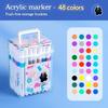 24-80 Colors Acrylic Marker Pen Set Children Paint Art Markers for Rock,Glass, Wood, Canvas,Greeting Cards Graffiti Art Supplies
