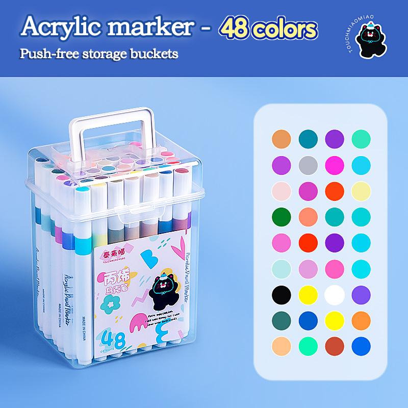 24-80 Colors Acrylic Marker Pen Set Children Paint Art Markers for Rock,Glass, Wood, Canvas,Greeting Cards Graffiti Art Supplies