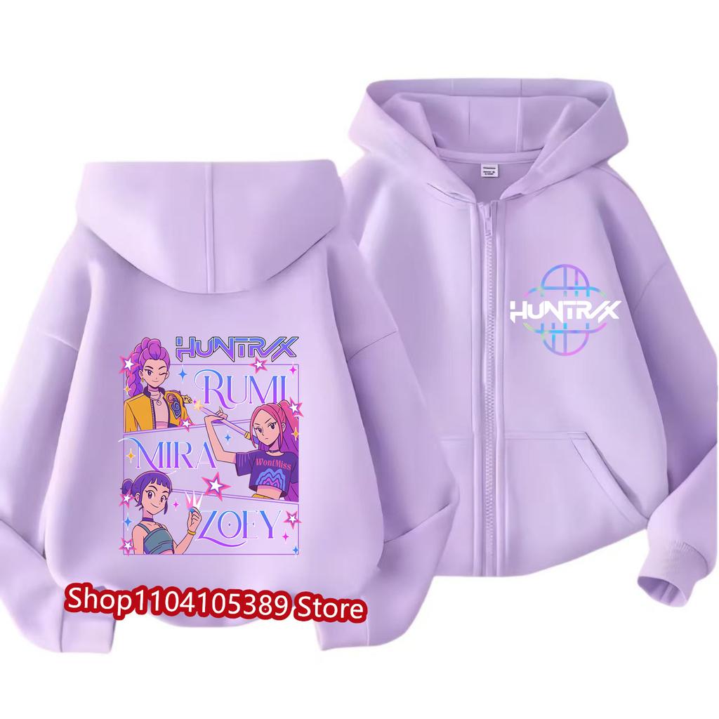 2026 Film Zip Up Sportovní trička Kpop Lovci démonů Mikina Dětské oblečení Dívka Kluk Mikina na zip s kapucí Dětská ležérní mikina