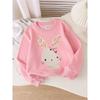European sizes Kids' Crewneck Sweatshirt | Cute Bunny with Cherry Ears and Bow, , Sportswear and Casual Wear, Soft and Comfortable, Clothing