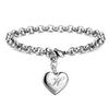 925 Sterling Silber Fein 26 Buchstaben Damen Herren Kette Armband Charm Herz Niedlich Hochzeit Persönlichkeit Schmuck Dame Geschenk Party 20cm