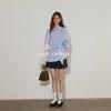 Design striped strap shirt women's spring and summer new temperament versatile long-sleeved top