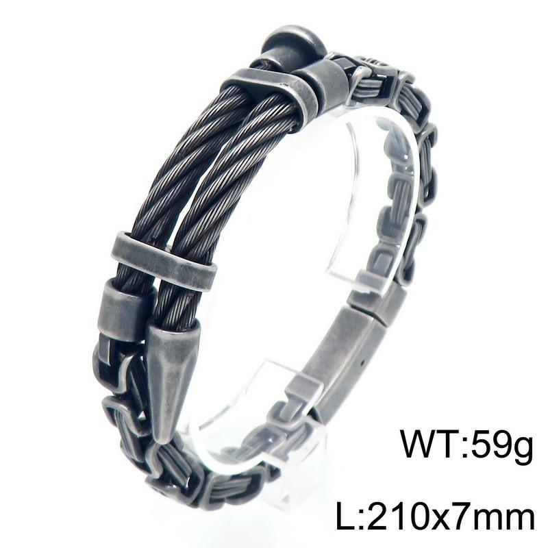 2026 Creative Design Weiya Line Steel Wire Nail Jewelry Rock Emperor Chain Titanium Steel Men's Bracelet