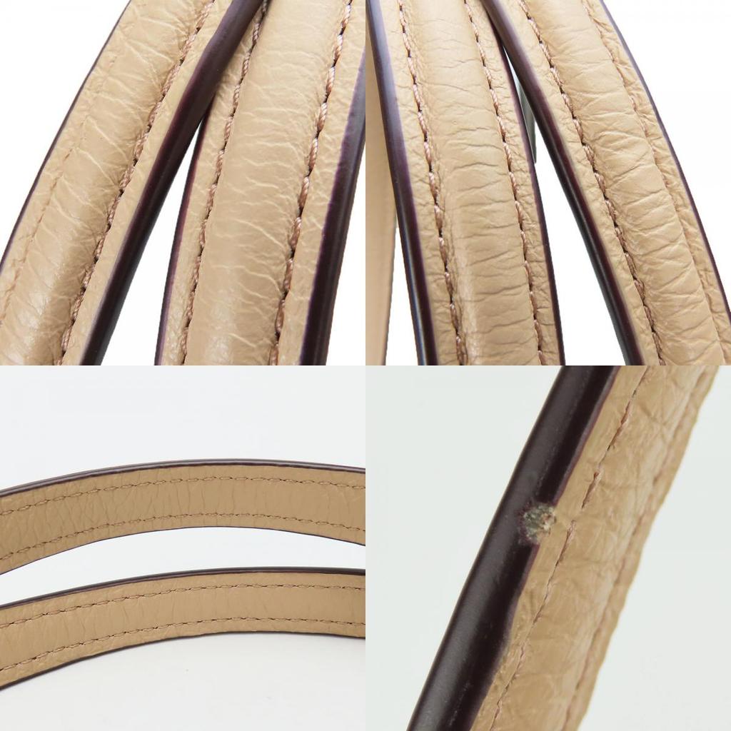 Used COACH Tote Bag F57545 leather pink beige Shoulder