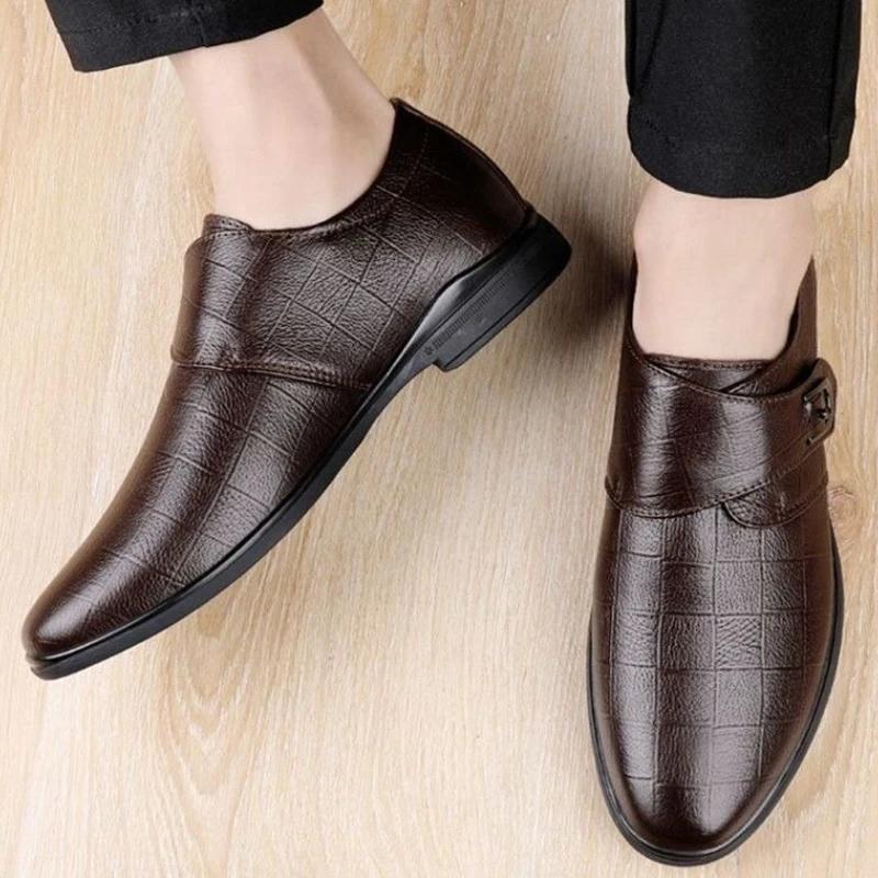 Fashion Business Round Toe Leather Shoes for Men Comfortable Classic Luxury Original Low Price Designer Cowhide Common Man Casual Shoe