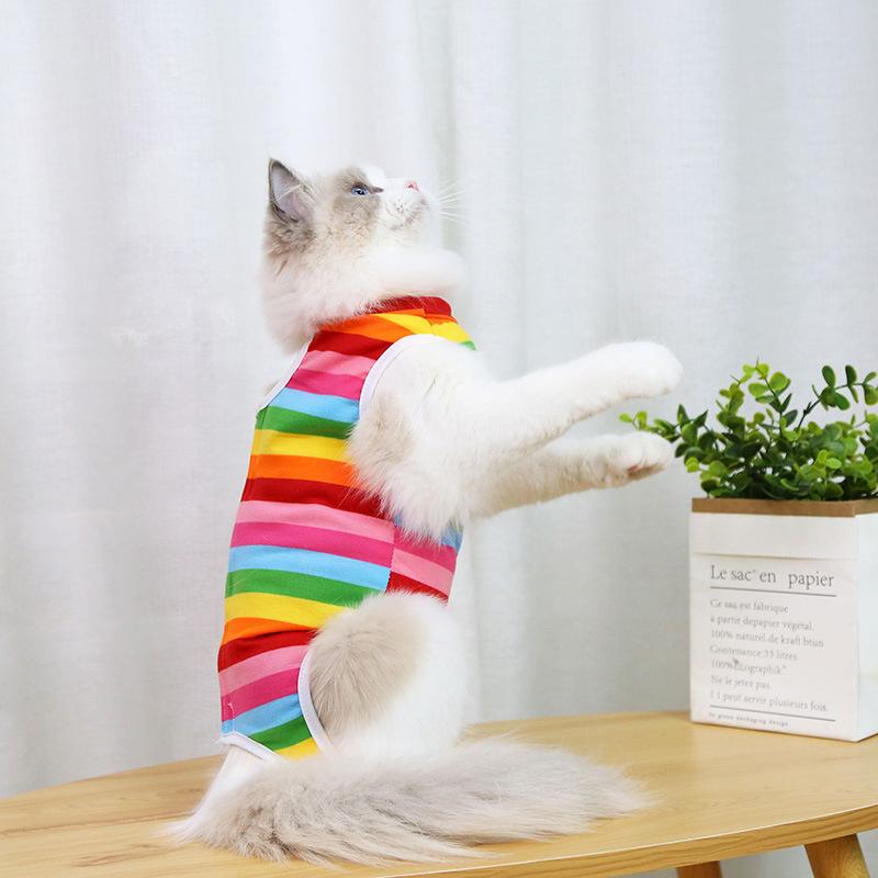 1Pcs Breathable Dog Cats Jumpsuit Pet Supplies  Cartoon Cat Sterilisation Clothes Print Anti-Scratch Pet Surgery Suit