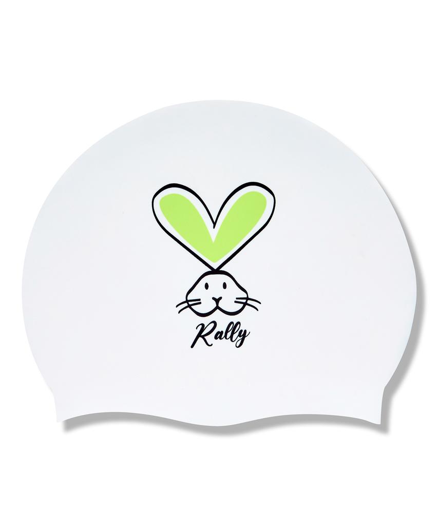 Laelliseupocheu [Qruc304 Lim] Heart Rabbit Silicone Swim Cap Lime