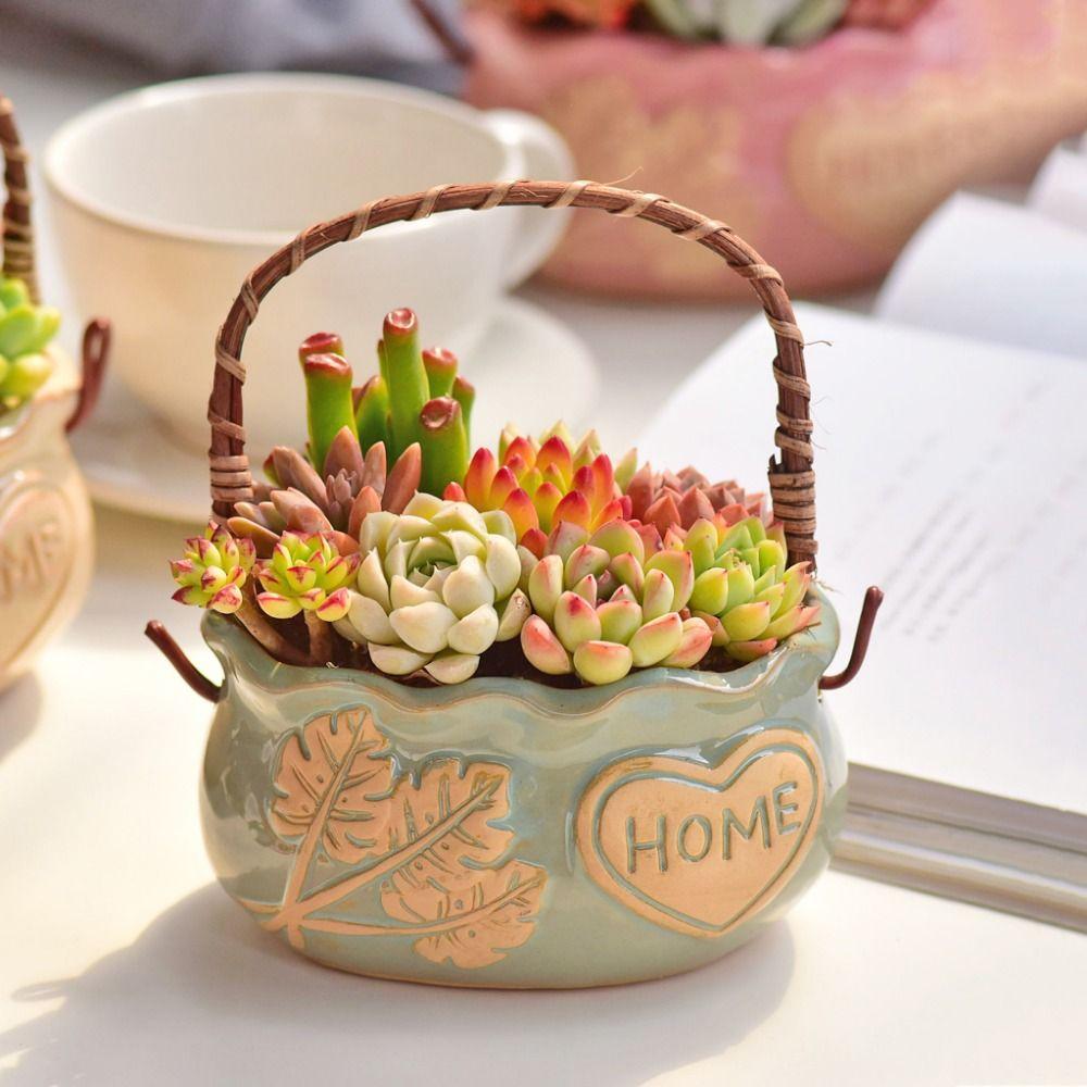 Decorative Ceramic Succulent Planter Corrosion-resistant Nordic Flowerpot Ornament  Desktop