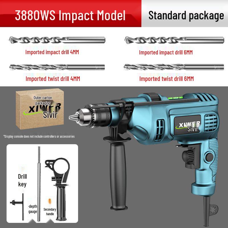 Household Electric Hammer Drill Set: Handheld Wall Drilling Tools