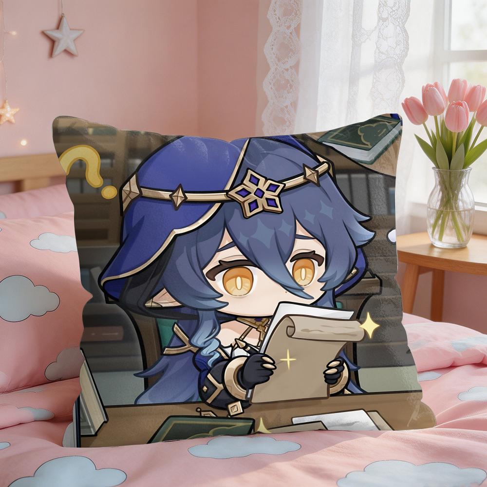 Layla Cute Genshin Impact Cushion Cover Square Short Plush Pillow Case Living Room Sofa Home Decor Funda X