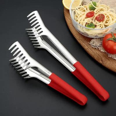 304 Stainless Steel Kitchen Tongs for Pasta, BBQ, Bread, and Vegetables
