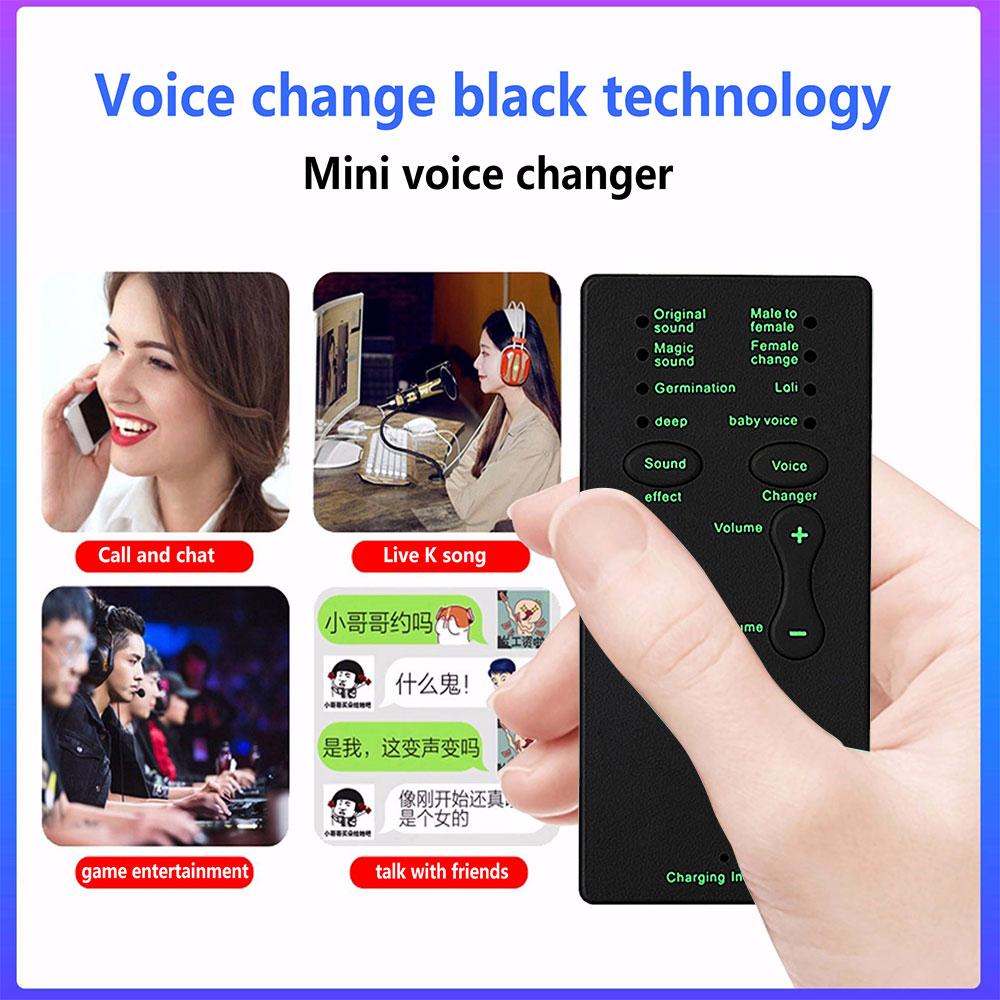 New Voice Changer Mini Portable 8 Voice Changing Modulator Adjustable Voice Amplifier Sound Card for PS4 Xbox IPad iPhone Laptop