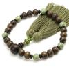 Men's Kyoto Buddhist Prayer Beads, Green Dan, 10mm Beads, Dokusan Beads, with a Silk Tassel. Suitable for All Sects. Perfect for Informal Funerals,