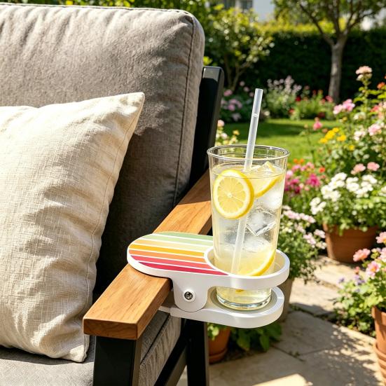 Versatile Non-Slip Design Cup Holder Plastic White 2 Pc