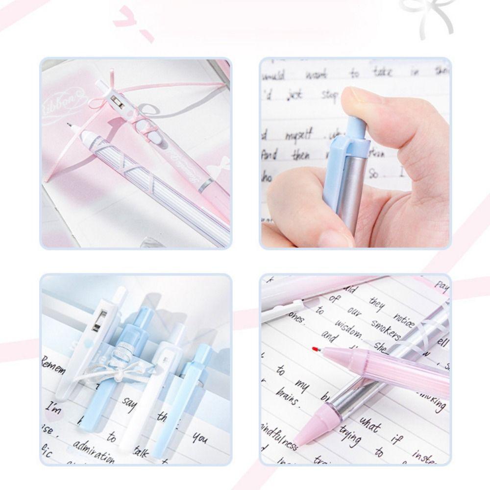 4pcs/set Press Black Ink Press Gel Pen Ballet Strap 0.38mm/0.5mm Gel Pens Set  Office Supply