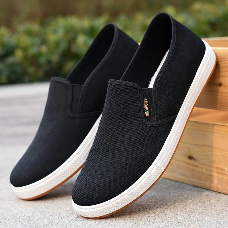 Pustende Herrelerretssko Slip-on Loafers Mote Casual Sneakers for Menn Vulkaniserte Sko Lette Gåsko Flats Zapatos Hombre