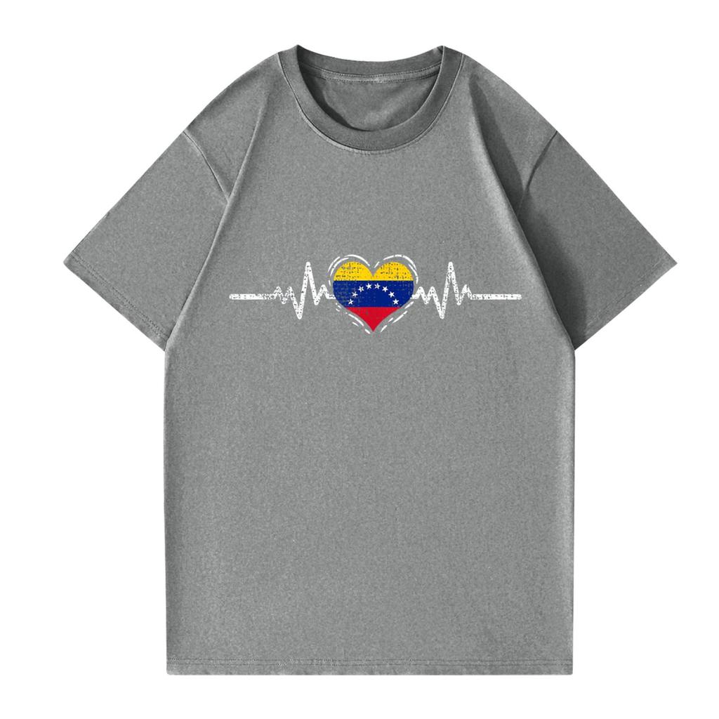 Dámské a pánské módní ležérní tričko s kulatým výstřihem, krátkým rukávem a potiskem