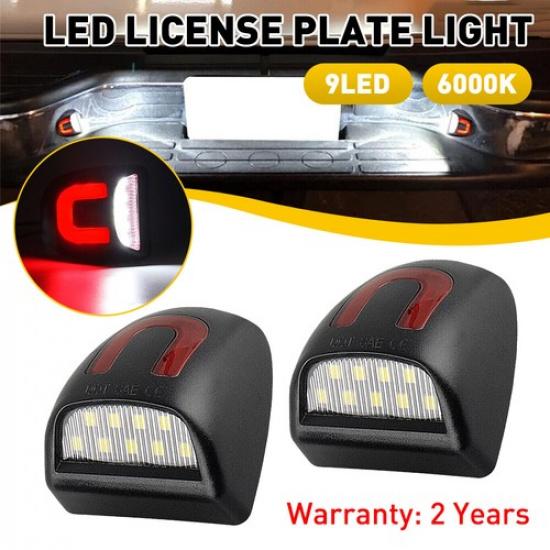 2 White For Sierra GMC 1500 2500 3500 HD LED License Plate Light Car Accessories