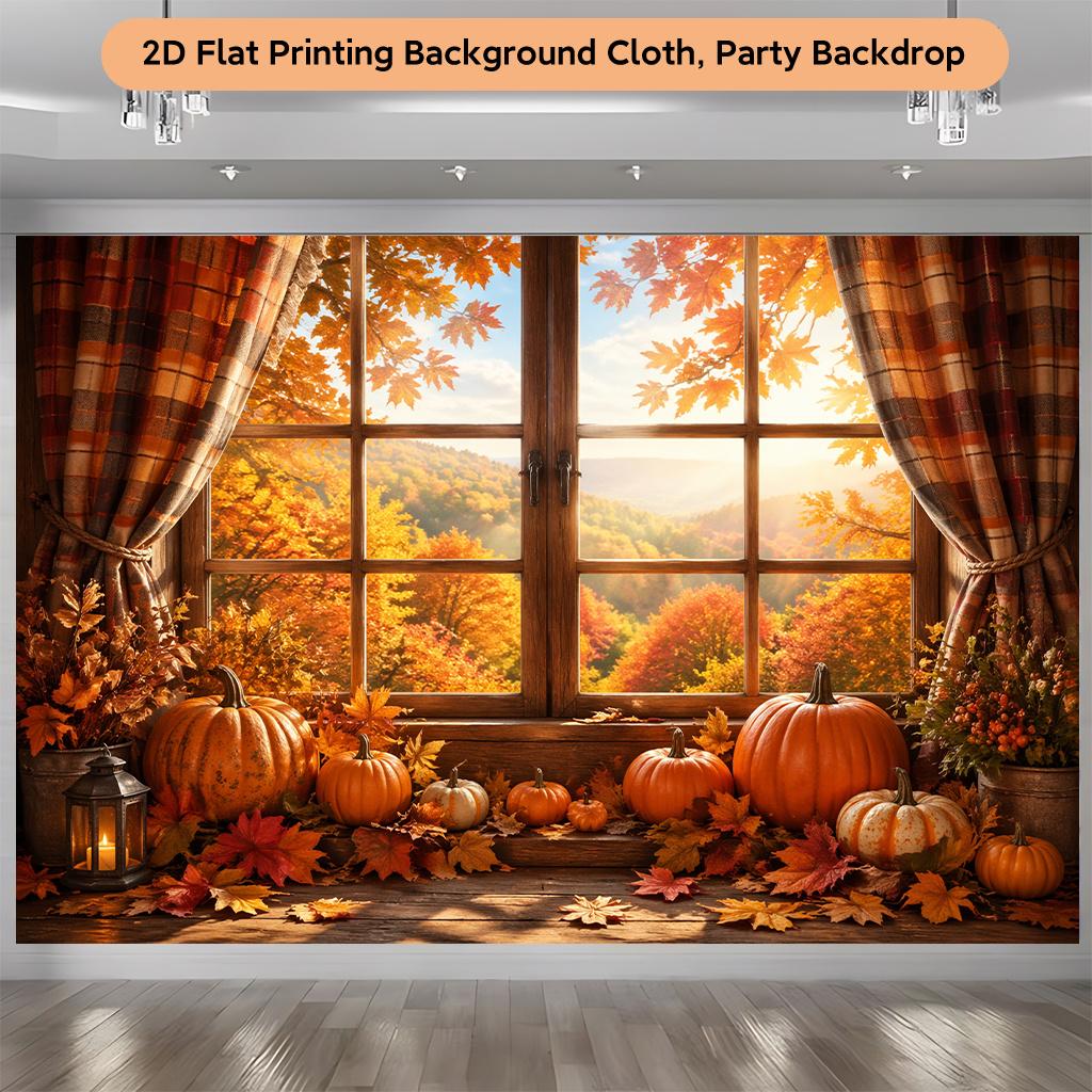 1 Piece of 2D Flat Background Fabric Autumn Scene Background Fabric for Window display.PMJ