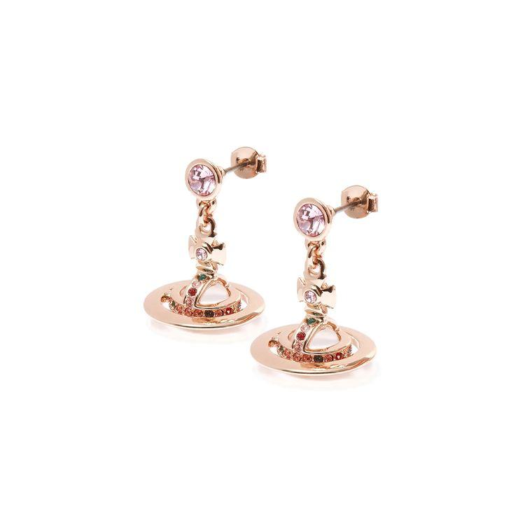 Vivienne Westwood 3D Round Ball Logo Brass Earrings Women earrings Rose-Gold 62020032G002PINKGOLD