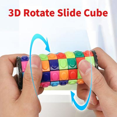 Quebra-cabeça de cubo deslizante giratório 3D criativo, torre de cores, descompressão, cubo novo, quebra-cabeça infantil, brinquedo, pai-filho, adereço montessori, presente