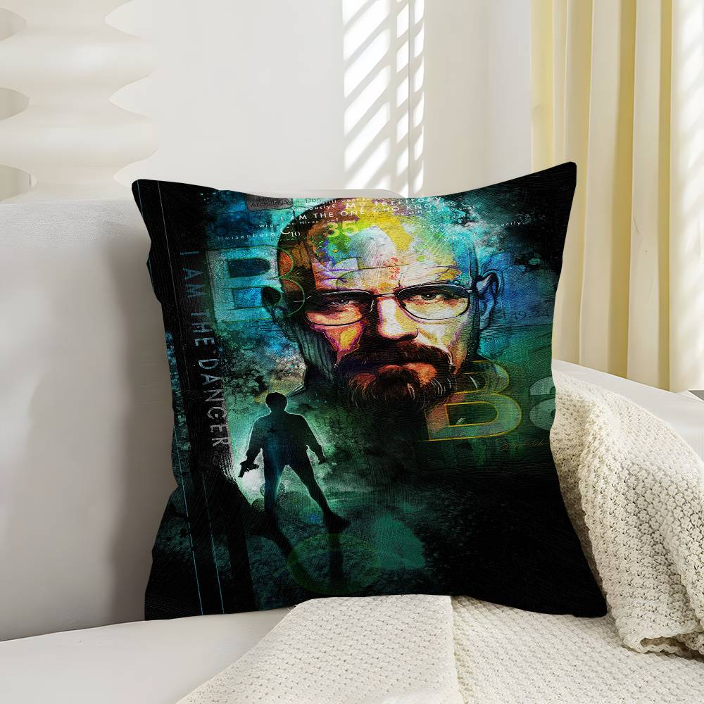 Classic Movie Breaking Bad Pillow Covers Cartoon Sofa Decorative Home Doublesided Printing Short Plush Cute Cushion Cover