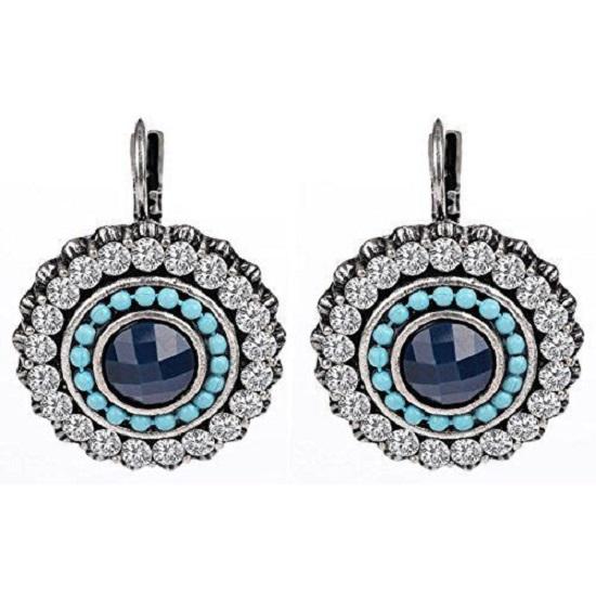 Modische, stilvolle Ohrringe aus oxidiertem Silber für Damen und Mädchen