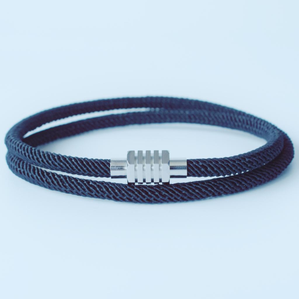 2025 Fashion Hexagonal Geometric Stainless Steel Bracelet Man Magnetic Buckle Jewelry Multi-layer Rope Bracelets Friendship Gift