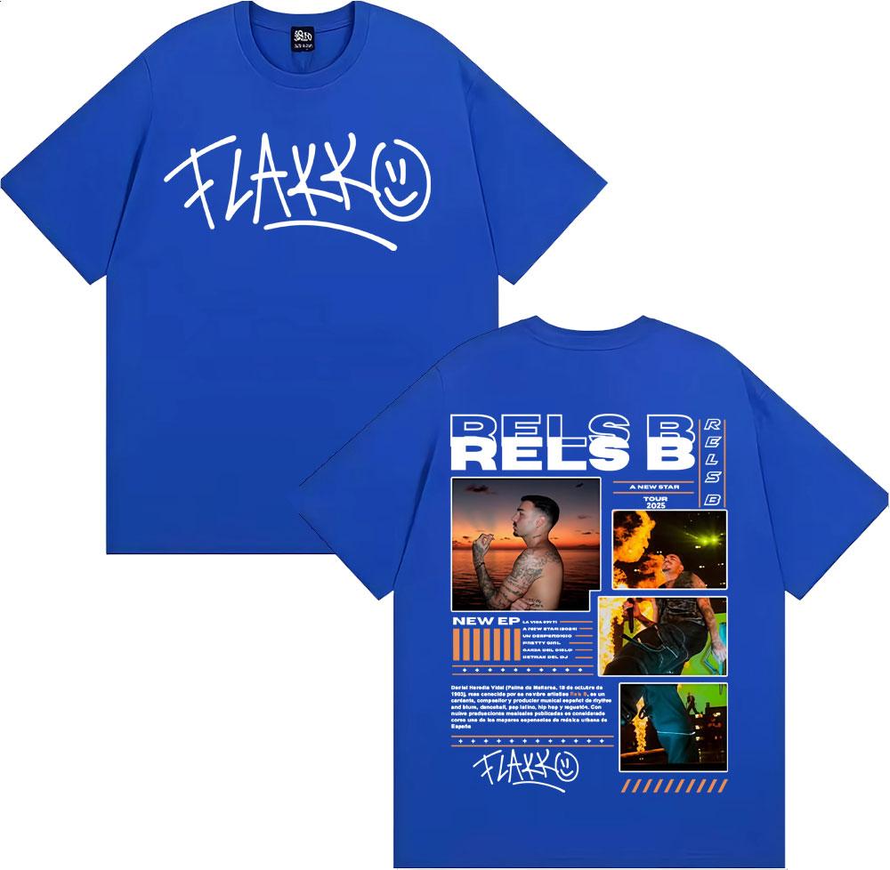 Rapper RELS B Skinny Flakk 2025 Tour Merch T Shirts Men Women Fashion Hip Hop Vintage Tshirt Casual ONeck Short Sleeve T Shirt