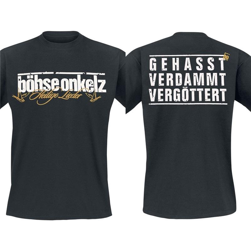 Německá rocková kapela Böhse Onkelz Hier Sind Die Onkelz Global Tour Tričko Street Hip Hop Oversized Y2k Ležérní Bavlněné Pánské Dámské Trička Oblečení