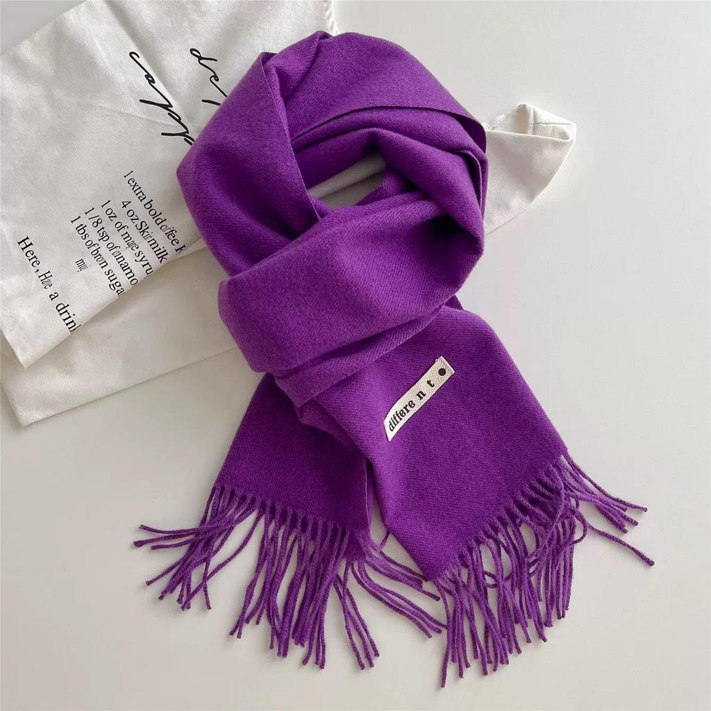 Unisex Ciepły Długi Szalik: Wszechstronny szal w jednolitym kolorze na jesień i zimę