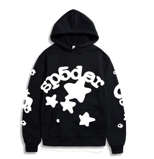 Felpa con cappuccio per coppia Sp5der cantante hip hop Young Thug stampa stessa lettera 555555