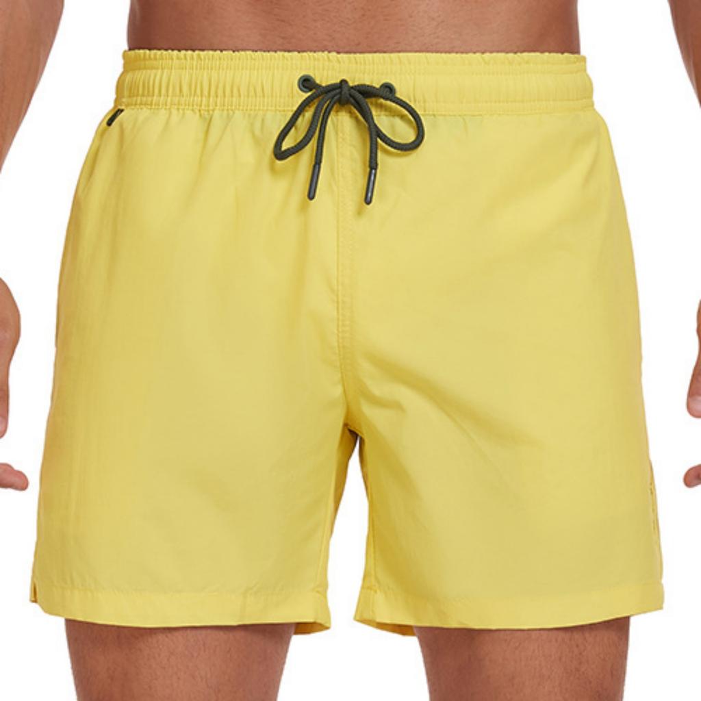 Men Drawstring Elastic Waist Lightweight Breathable Mesh Lined Quick Dry Swim Shorts Athletic Beach Swim Trunks with Pockets for Outdoor Sports