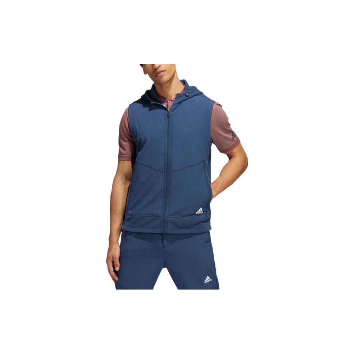 

Adidas Однотонный жилет с капюшоном и застежкой-молнией для мужчин, синий HF6565 S