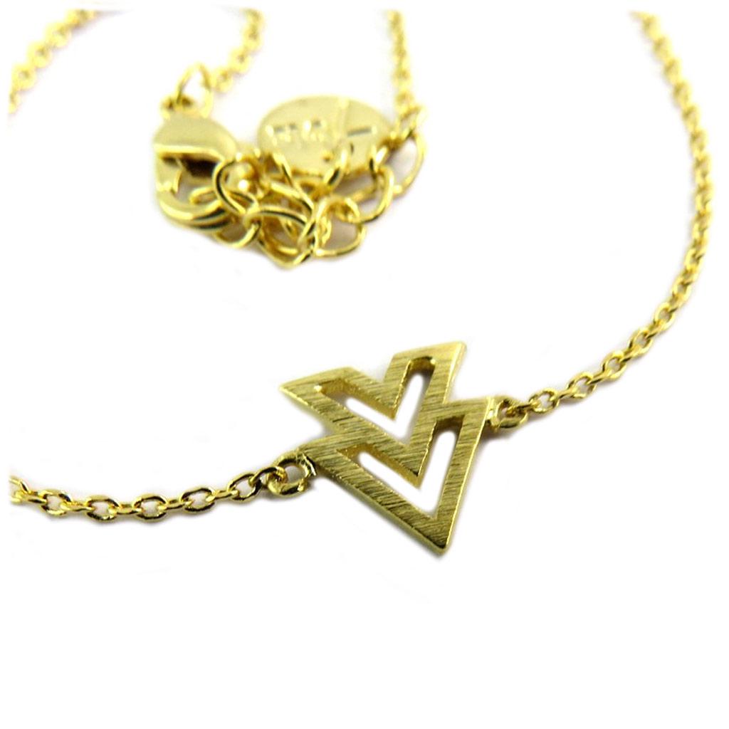 7bis [P8261] - Handmade Gold 'Boho' Bracelet (arrows) - 10x9 Mm