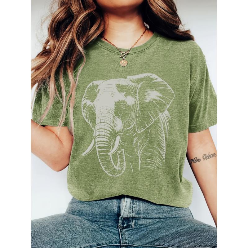 

Sketch Elephant Head Print Women s T-Shirt XL