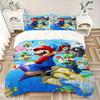 3pcs Super Mario Bros Quilt Cover Set (1 Quilt Cover + 2 Pillowcases Without Pillow Core), High-Definition Printing for Home and Dormitory.F086