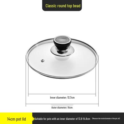 Zhaoran 32cm Tempered Glass Wok Lid