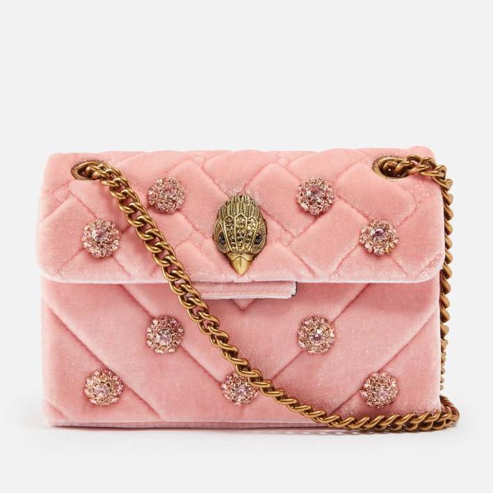 Розовая стеганая сумка через плечо Kurt Geiger с головой орла розовый