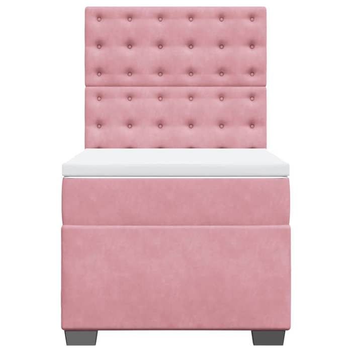 Maison Exclusive - Sommier à lattes de lit avec matelas Rose 90x200 cm Velours