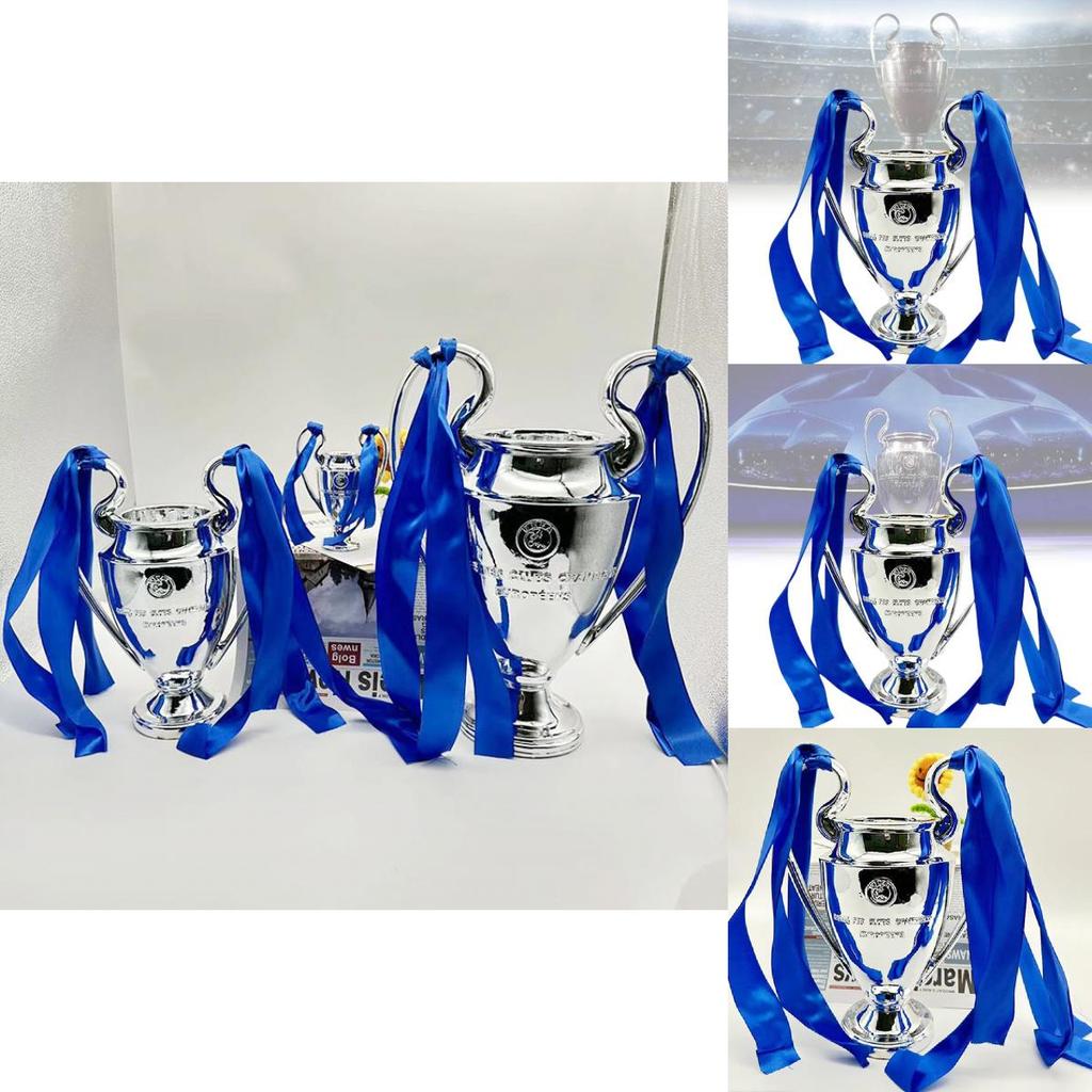 Elegant Resin Football Trophy Model European Style Soccer Award Silver Gift