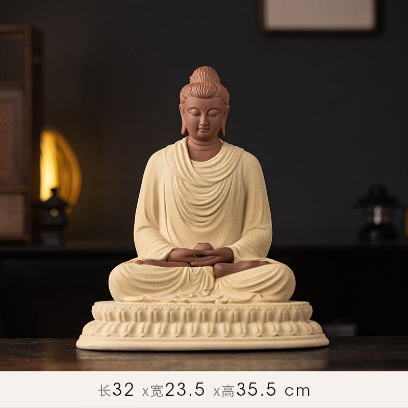 Feng shui Chinese-style Buddha statue, Sakyamuni Buddha statue, Zen Great Sun Buddha home living room entrance hall decoration a