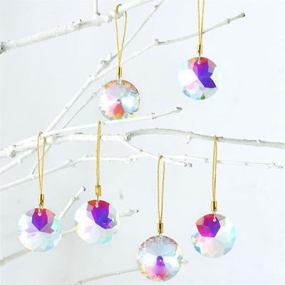 Round Prism Christmas Decoration Decorations Tree Wedding 30mm Mini Crystal Glass 12PC Set Flower Christmas
