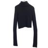 Y's 100% Wool Long Sleeve Turtleneck Sweater 2 Black Knit Women Used