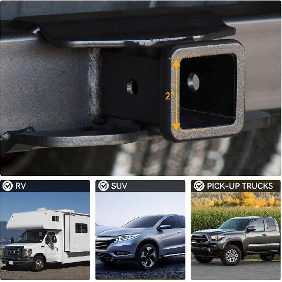 Trailer Hitch Cover Dust-Proof Hook Plug Tow Accessories Insert Receiver Tube Class 3 4 5 Cap Fit for 2'' Inch Hitch Receiver