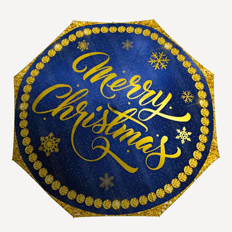 

1pc Christmas Decorations Automatic Open/Close Umbrella, Compact Travel Umbrella, 8-Rib Sturdy Frame - Ideal Gift for Friends yy251118068
