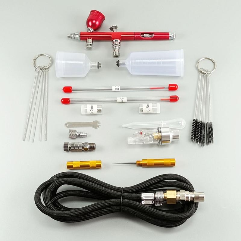 Double Action Air Brush Gravitational Feed Nozzle Guns Cake Decorating Brushes For Nail Manicure Art Crafts Cake