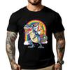 Cat Unicorn Riding Dinosaur T Rex Kitten Lover Space Galaxy Graphic T Shirts Original Mens T-Shirts