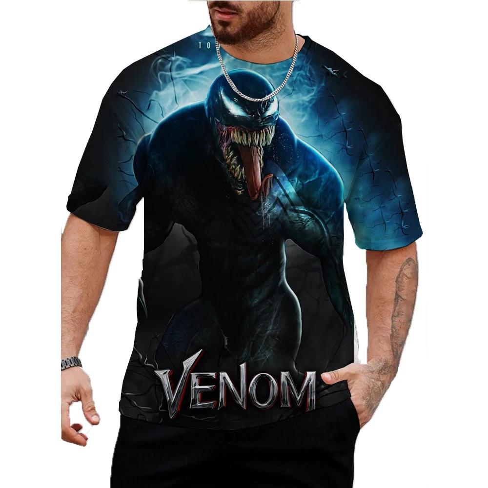 Marvel Venom Graphic T-Shirt Men Summer Cartoon Tops Male Casual Stylish Short Sleeve Clothing Fashion Trend Streetwear